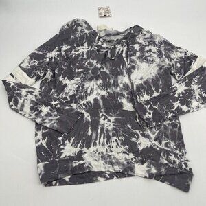Pink Republic Hoodie Medium Womens Tie Dye Pullover Grey White Causal Knit New